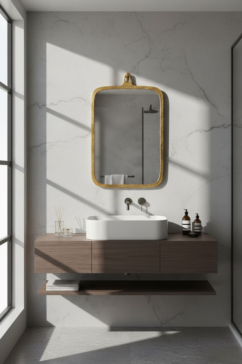 Handy Gold Decorative Mirror